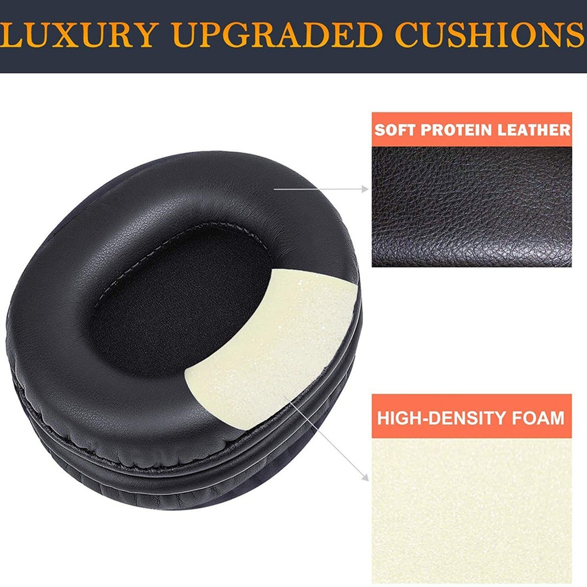 Compatible with Audio Technica ATH M50 M50X M50XBT M50RD M40X M30X M20X MSR7 SX1 Headphones Foam Pads for M50X Leather Ear Pads.