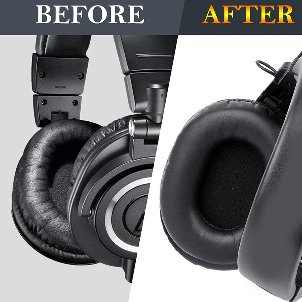 Compatible with Audio Technica ATH M50 M50X M50XBT M50RD M40X M30X M20X MSR7 SX1 Headphones Foam Pads for M50X Leather Ear Pads.