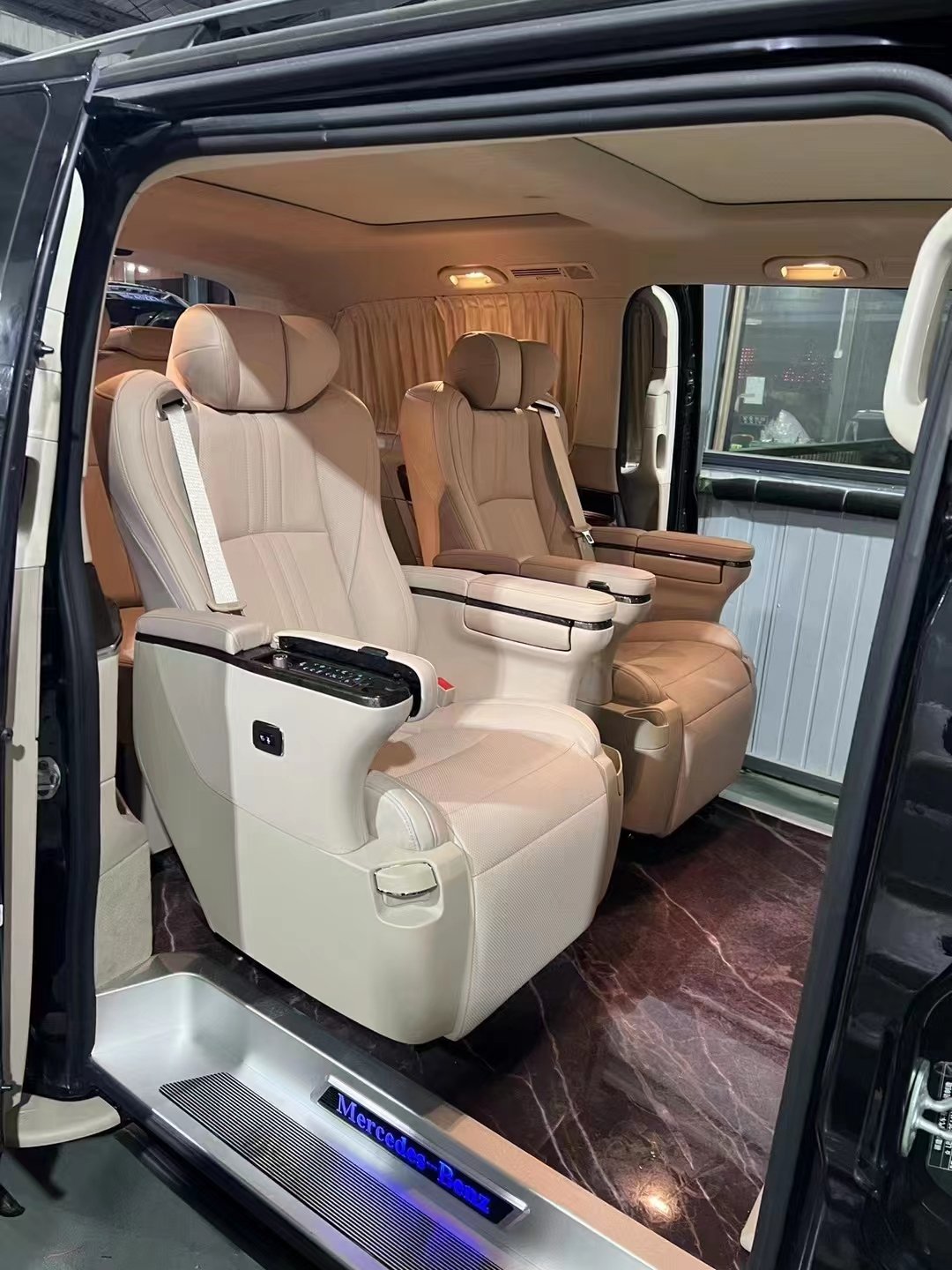 Hiace Van Seat Set Alphard Vip Interior Accessories Leather Beige Electric Modified Car Seats