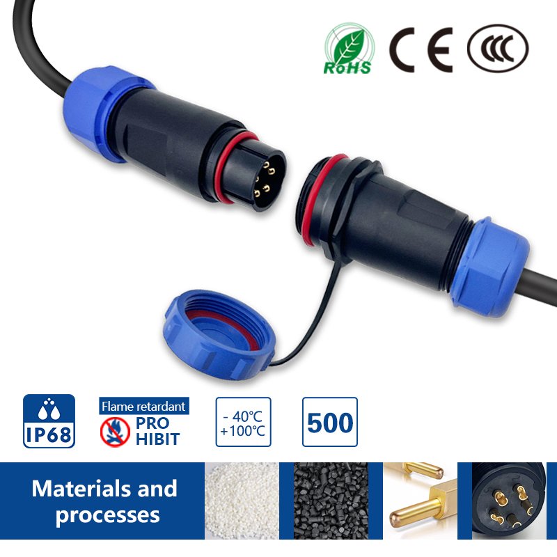 Waterproof Connector Male Female Wiring Aviation Plug Male Female Socket Copper Contracts for Power