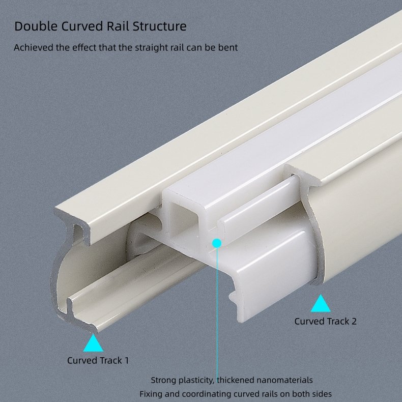 Modern Metal Flexible Room Divider Track Bendable Window Track Rail Wall-Mounted Curtain Track with Accessories