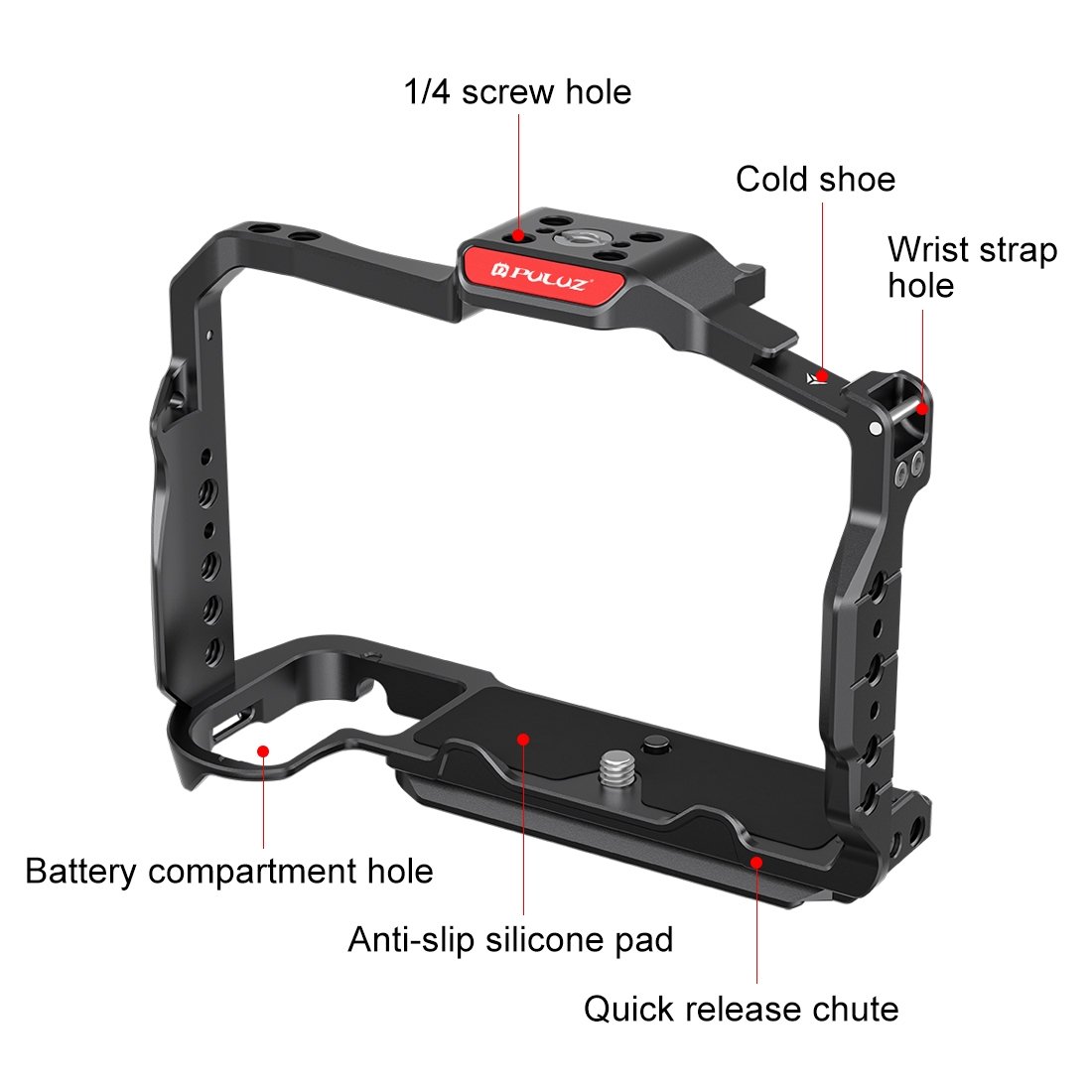 For Nikon Z6III / Z6II PULUZ Metal Camera Cage Stabilizer Rig (Black)