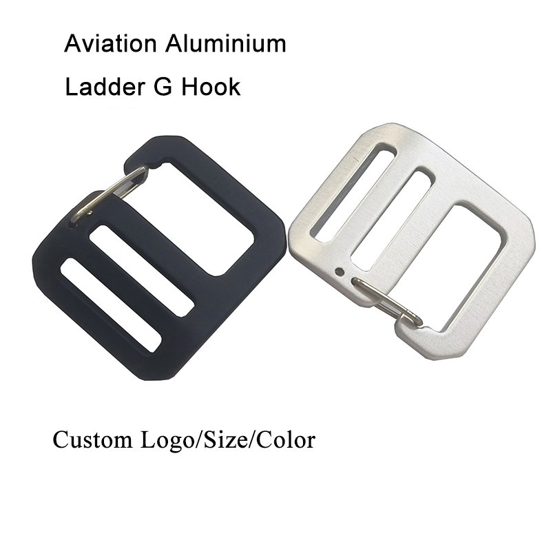 25mm Metal Gatekeeper Ladder Lock Slider Adjuster Aviation Aluminium Spring G Hook for Webbing Strap Backpack G Buckle