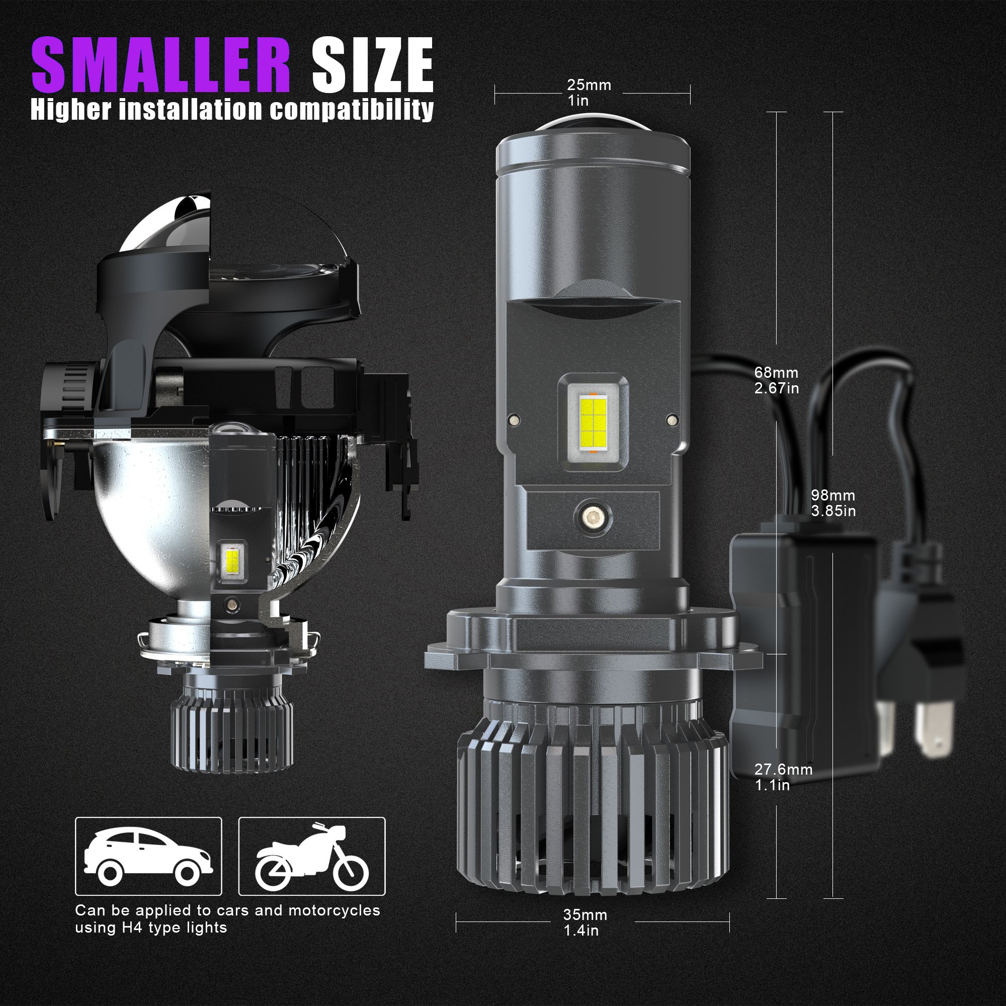X-7SEVEN in Stock Super Power XLUM 6500K 9-20V 85W 8500LM H4 Auto Parts Halogen Car Led Headlights Waterproof