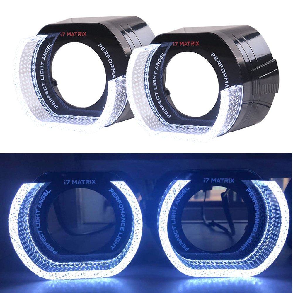 DLAND New I3 I6 I7 I8 I9 3.0 Inch 5D Crystal Eye halo Yellow and White Two-color U-shaped Ring Daytime Running Lamp I6 I7 I8