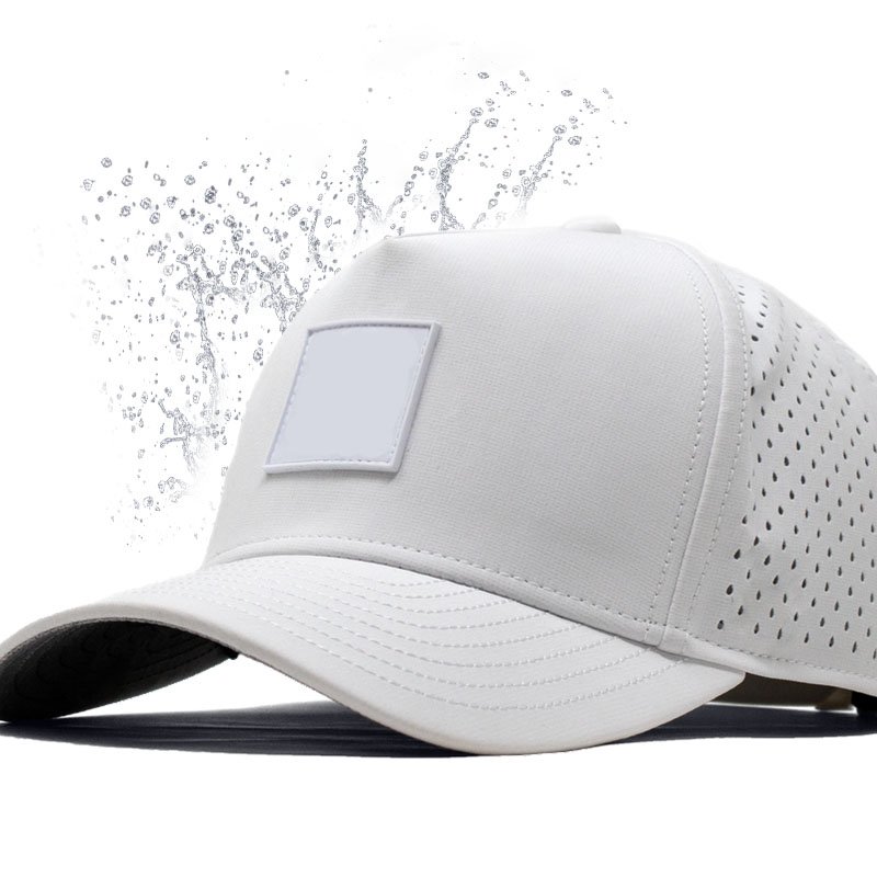 Private Label 5 Panel Perforated Mesh Polyester Golf Dad Hats Custom Pvc Patch Waterproof aviator Performance Golf Hat