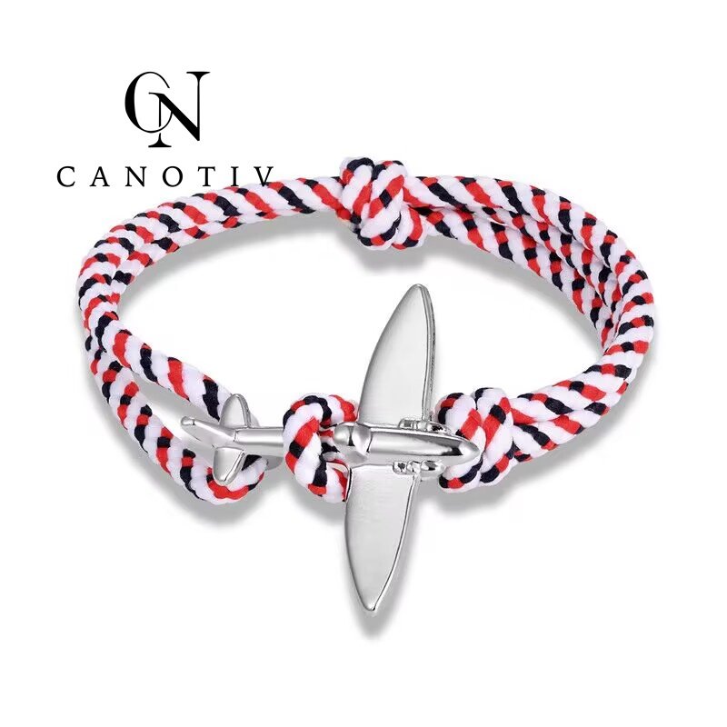 Hot Sale Fashion Accessories Pilot Airplane Bracelets Handmade Men Charms Nylon Parachute Bracelets