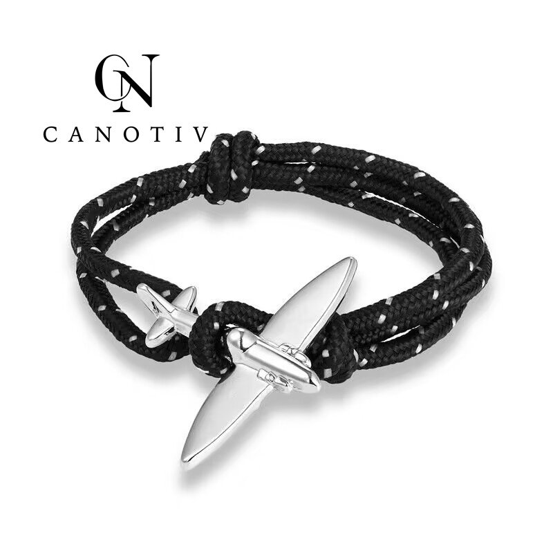 Hot Sale Fashion Accessories Pilot Airplane Bracelets Handmade Men Charms Nylon Parachute Bracelets