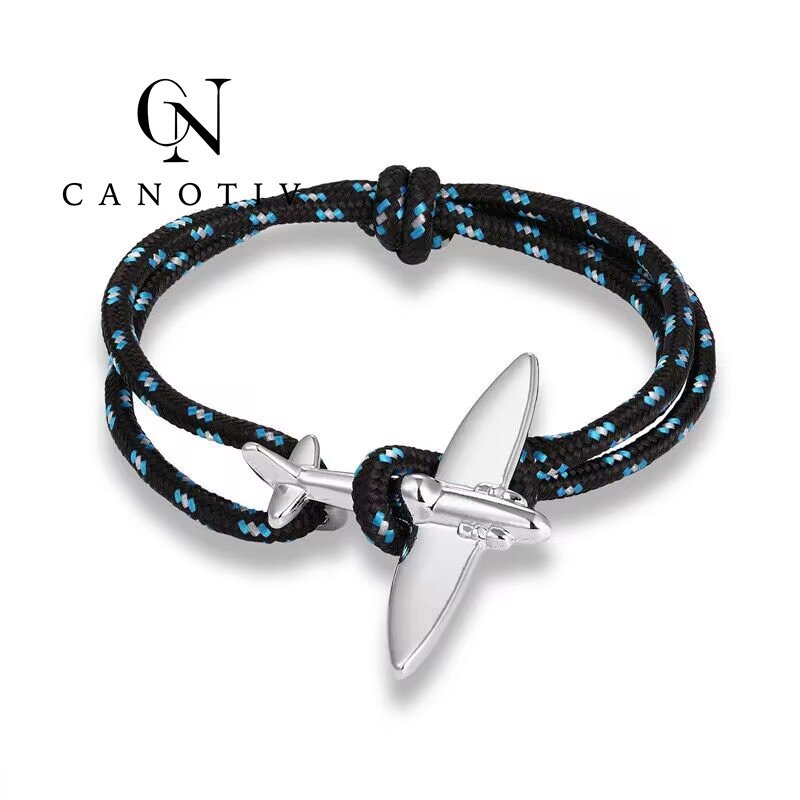 Hot Sale Fashion Accessories Pilot Airplane Bracelets Handmade Men Charms Nylon Parachute Bracelets