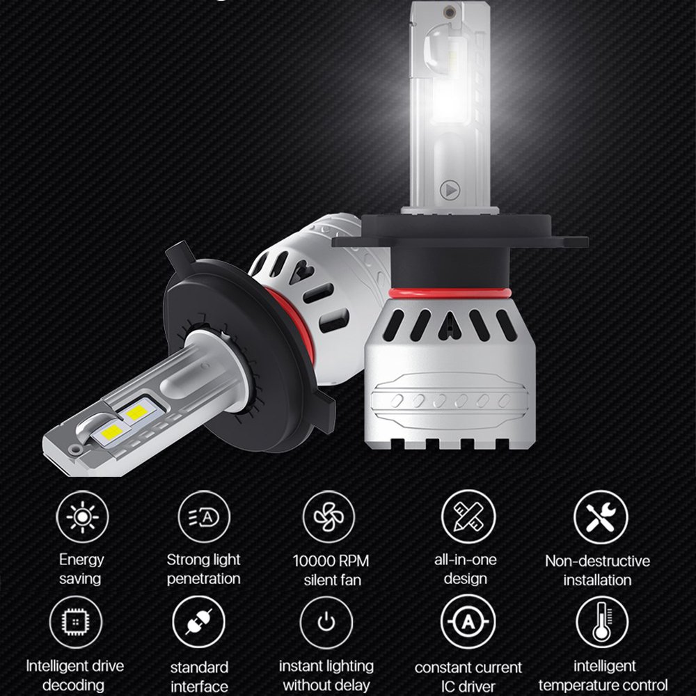 Factory Made H4 H7 H11 LED Headlight Bulb 60W Canbus 12000LM Bombilla Faro LED H10 9005 HB3 9006 HB4 9012 Auto Accessories 12V