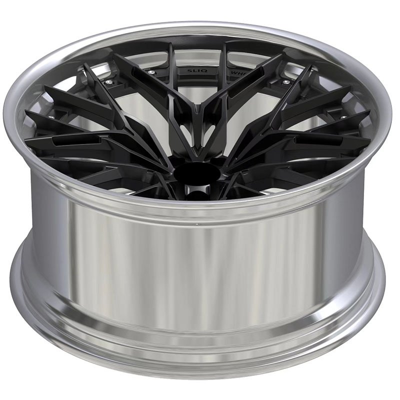 High Quality 5-Hole Black 16/17/18/20/22 Inch 2-Piece Passenger Car Alloy Wheels 5X100/5X114.3/5X120/5x127 New Condition