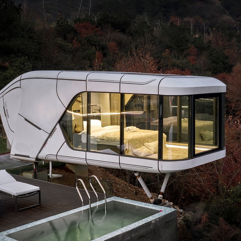 Modern Luxury Container House Prefabricated Tiny Villa Space Capsule Waterproof Steel for Apartment Living Room Courtyard-Hot
