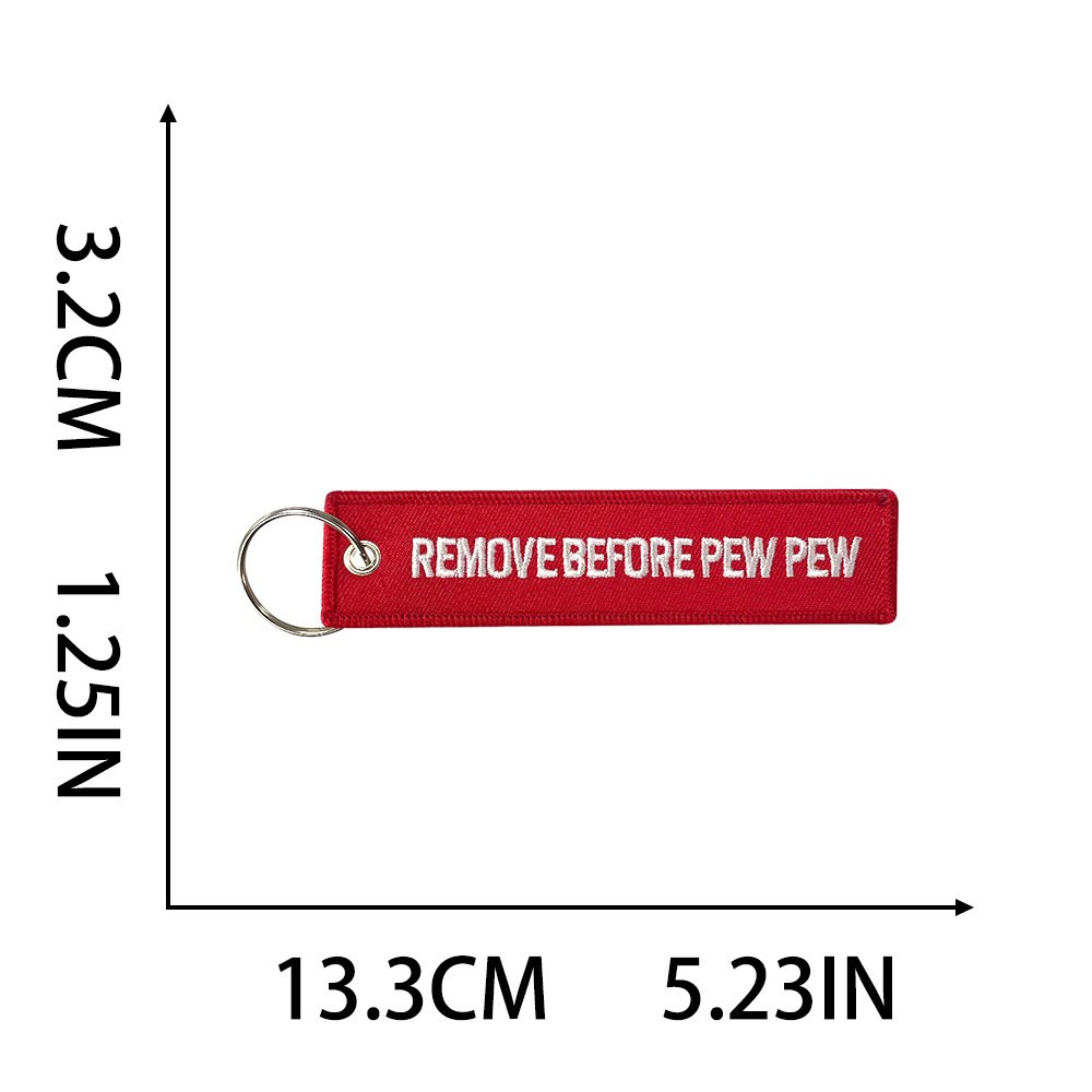 Wowei Custom Fabric Logo Embroidery Woven Fabric Keychains Key Tag Accessories for Motorcycles