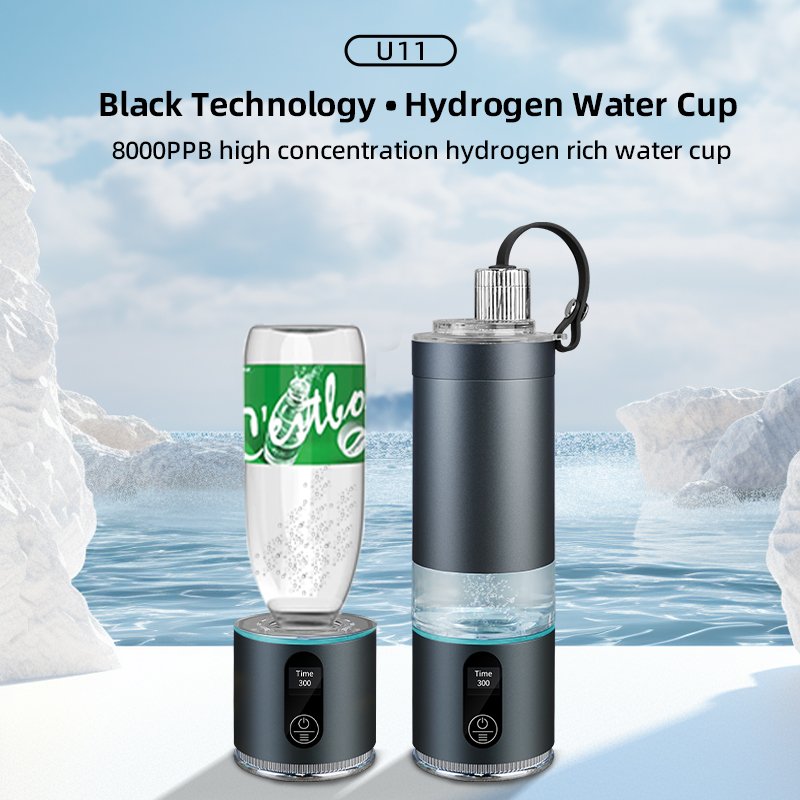 8000PPB Rechargeable Water Hydrogener Portable Hydrogen Water Bottle Hydrogen Generator with LED Display Screen