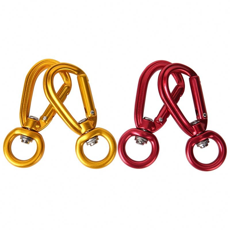 4KN 7075 Alloy Small Screw Locking Metal Mini Carabiner Clip Snap Hook for Dog Leash