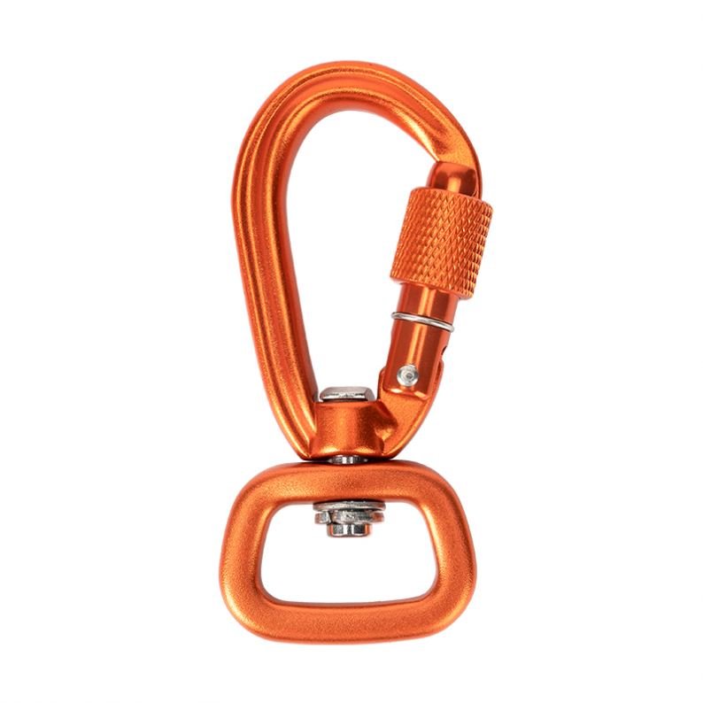 4KN 7075 Alloy Small Screw Locking Metal Mini Carabiner Clip Snap Hook for Dog Leash