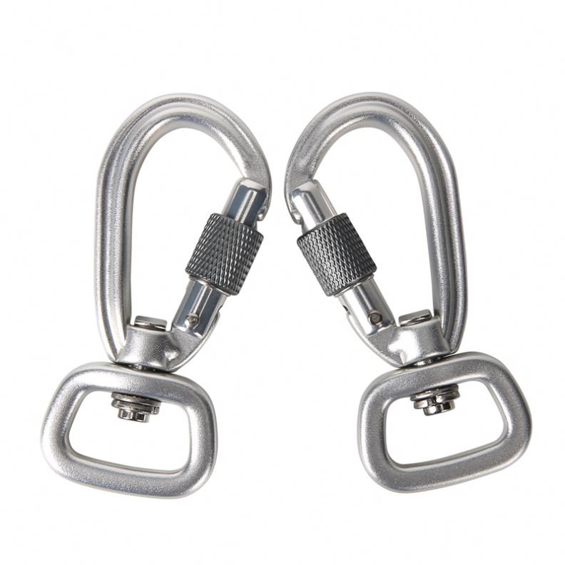 4KN 7075 Alloy Small Screw Locking Metal Mini Carabiner Clip Snap Hook for Dog Leash