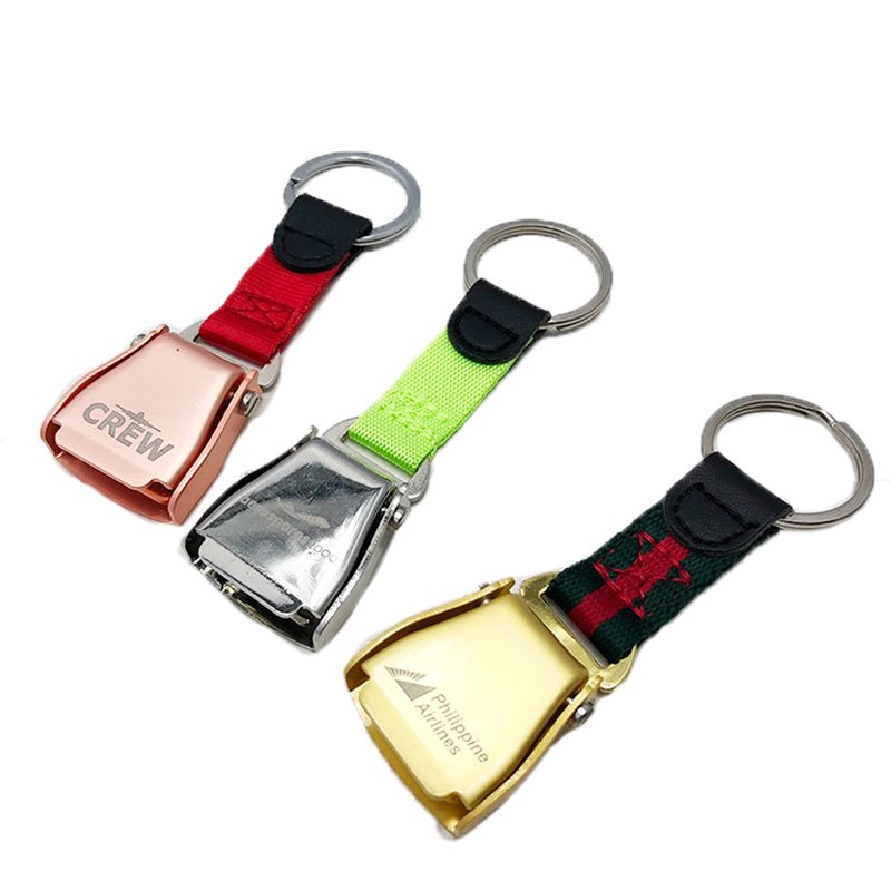Airplane Plane Seatbelt Buckle Stock Colorful Flight Gift Keychain