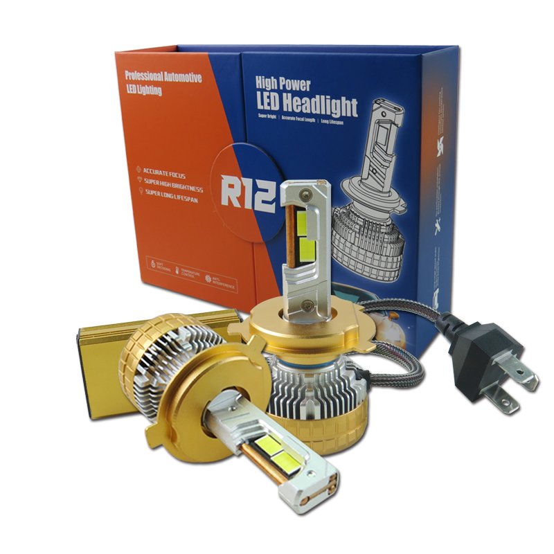 MACAR Super Bright LED Headlight Bulb H4 Canbus Three Copper Tube 300W 50000LM LED 12V 24V 6000K H4 LED R12 LED Car Headlights
