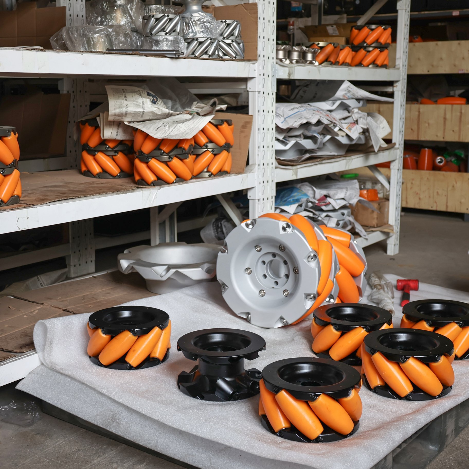High Performance 12 Inch Polyurethane Mecanum Wheel New Condition Industrial Material Handling Equipment Part
