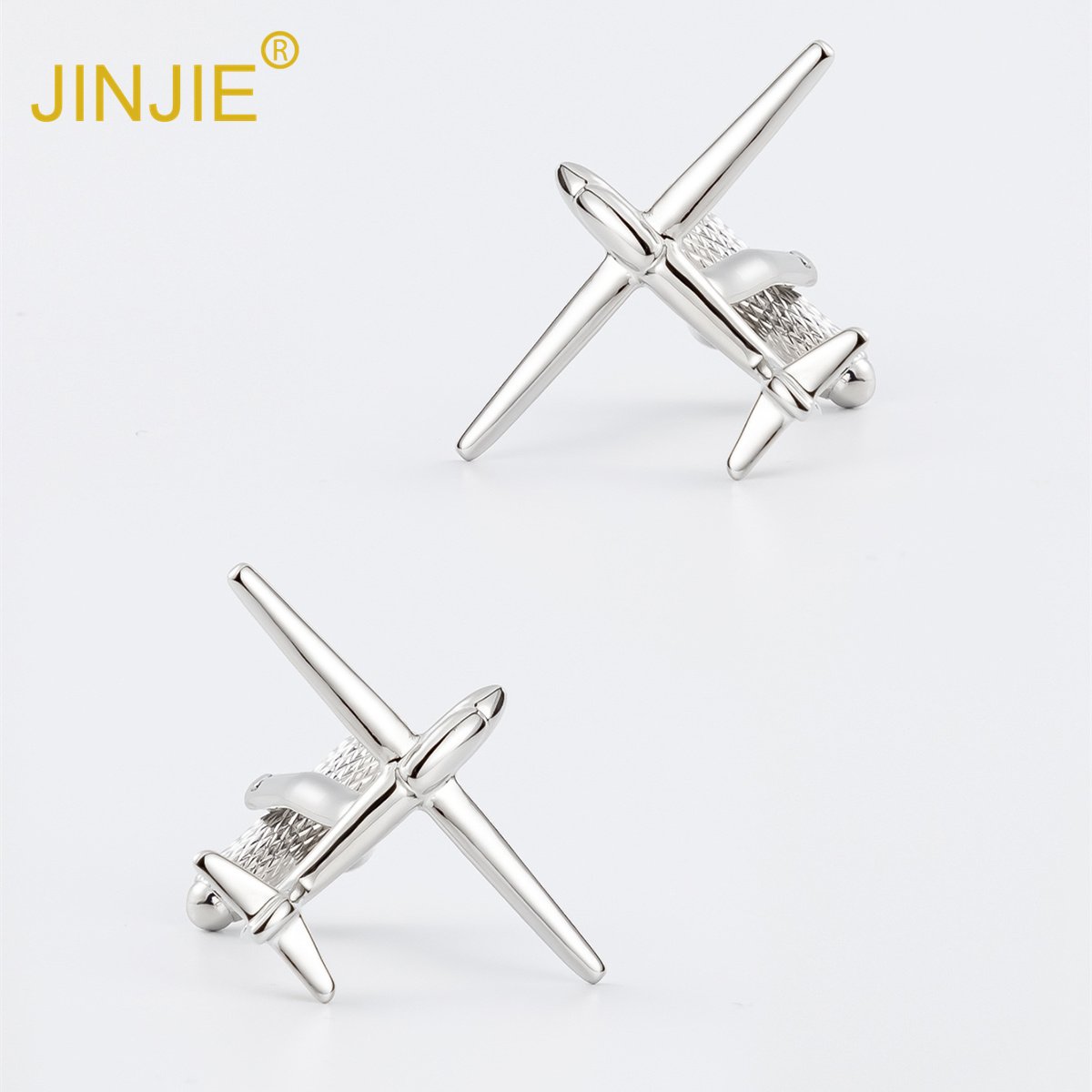 2024 Fashion Men Accessories Gold Plated Brass Aviation Plane Cufflinks for Men Shirt