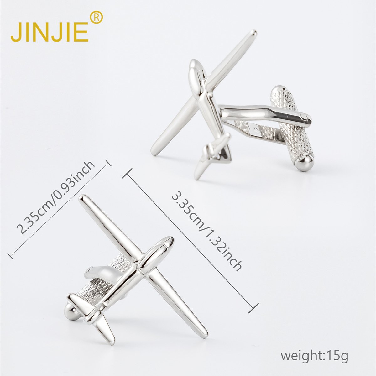 2024 Fashion Men Accessories Gold Plated Brass Aviation Plane Cufflinks for Men Shirt