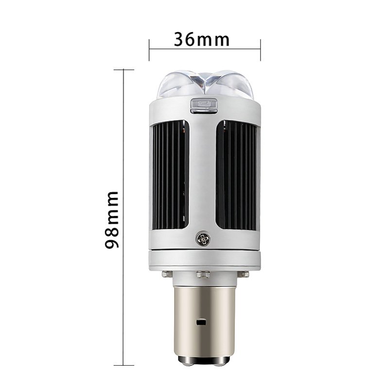 2023 MX2 LED Motorcycle Headlight Triple Projector Lens Design 48W/High 25W/Low Super Bright Fan Cooling Standard Light Pattern