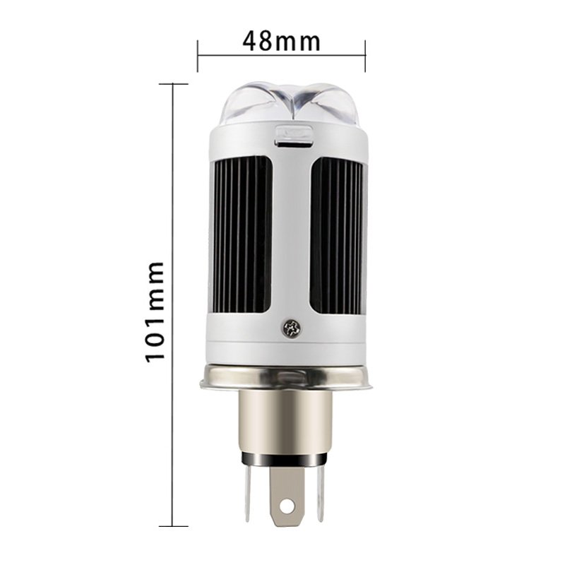 2023 MX2 LED Motorcycle Headlight Triple Projector Lens Design 48W/High 25W/Low Super Bright Fan Cooling Standard Light Pattern