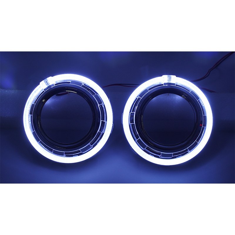 IDISON LR30 Lens Shroud Round 3.0'' 5D Integrated Optical ABS Cover Headlight LED Angel Eyes Mask Projector Lens for Car Porsche