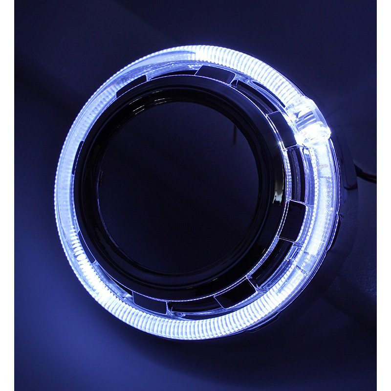 IDISON LR30 Lens Shroud Round 3.0'' 5D Integrated Optical ABS Cover Headlight LED Angel Eyes Mask Projector Lens for Car Porsche