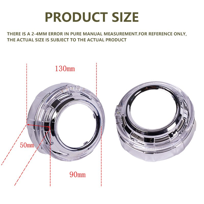 IDISON LR30 Lens Shroud Round 3.0'' 5D Integrated Optical ABS Cover Headlight LED Angel Eyes Mask Projector Lens for Car Porsche