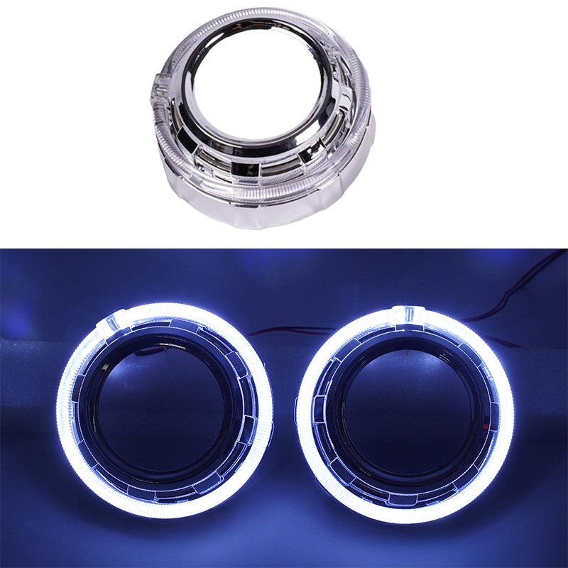 IDISON LR30 Lens Shroud Round 3.0'' 5D Integrated Optical ABS Cover Headlight LED Angel Eyes Mask Projector Lens for Car Porsche