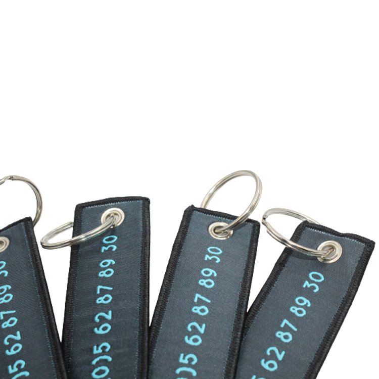 High Quality Customized Wholesale Fashion Pendant Embroidery Woven Key Chain Aviation Jet Tag Keychain