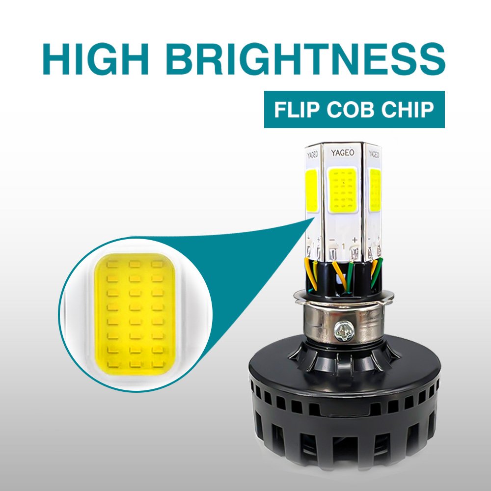 MOTOLED Motorcycle Headlight Bulb Fog Light M3 M4 M5 M6 M8 White Headlight with Cooling Fan