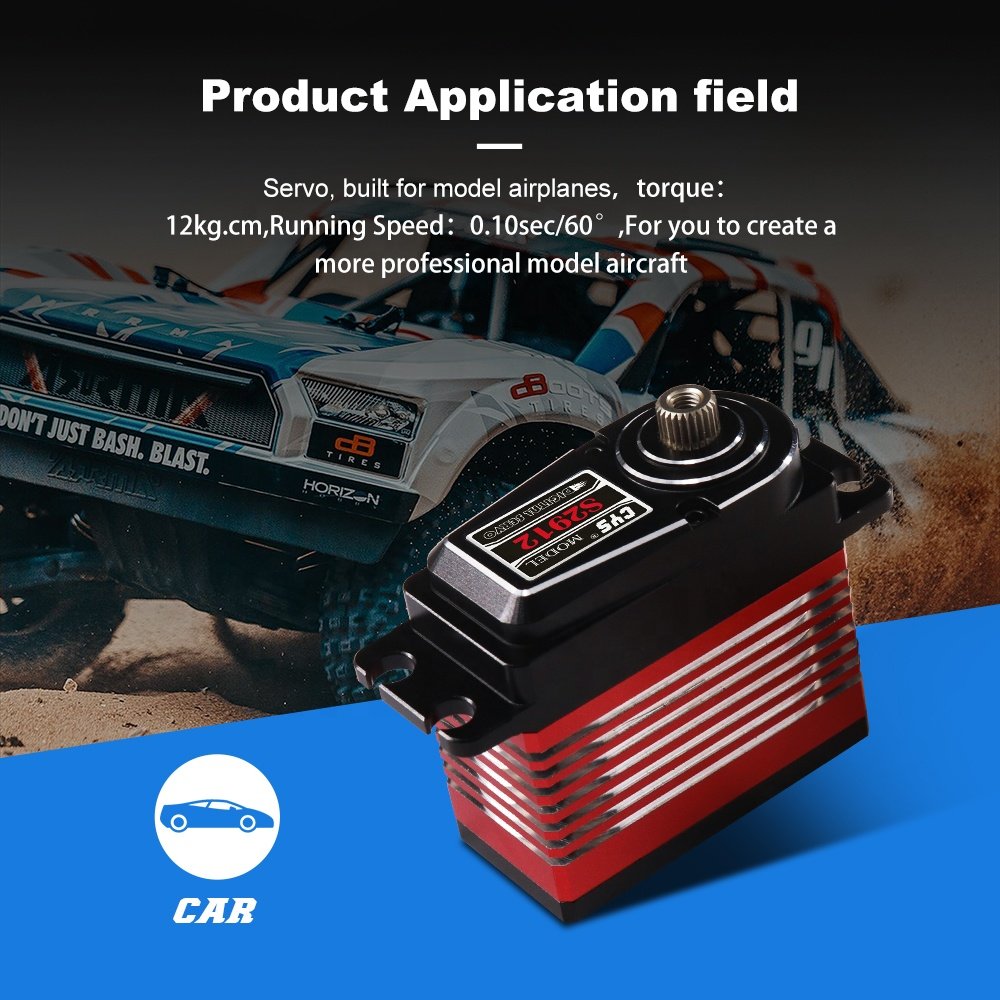 Private Plane 12kg Torque Full Aluminum Case HV Coreless Standard Size Digital Servo With Titanium Gear For Helicopter Engine