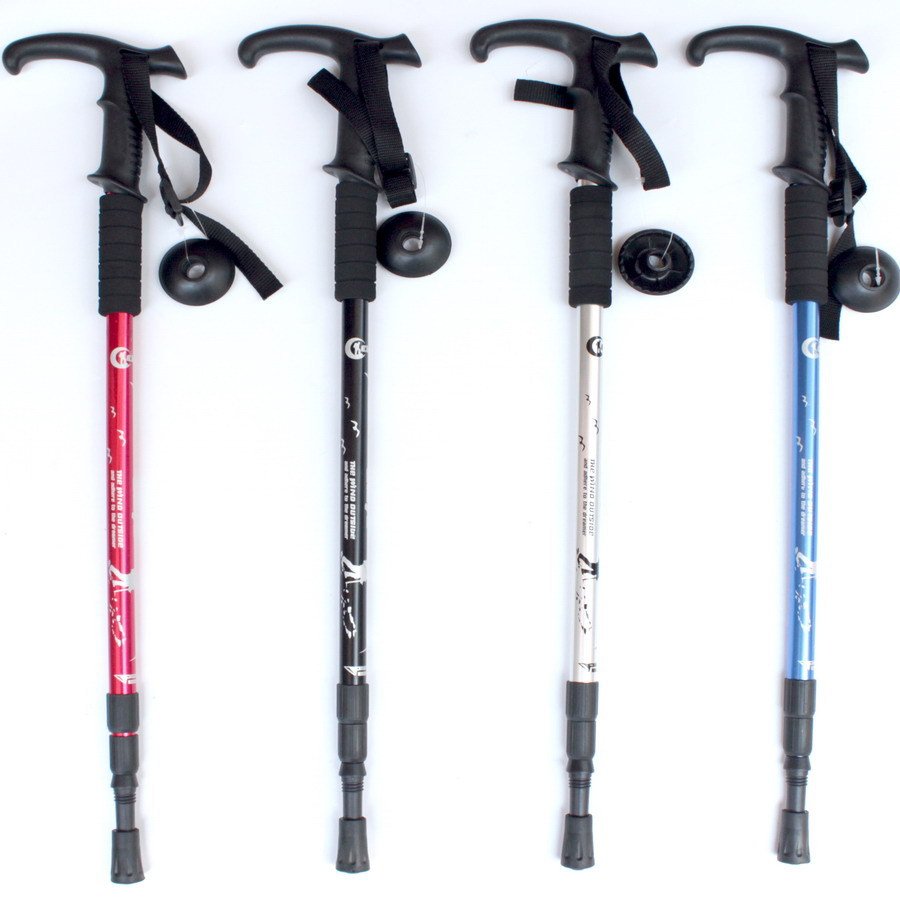 JETSHARK Aluminum Alloy Light Portable Durable Hiking Stick Telescopic Three Section Trekking Poles for Outdoor