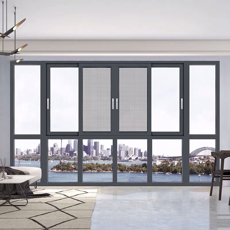 Aviation Grade Aluminum Alloy Sliding Windows, Villa Glass Doors with Screens, Soundproof and Heat-insulating Doors and windows