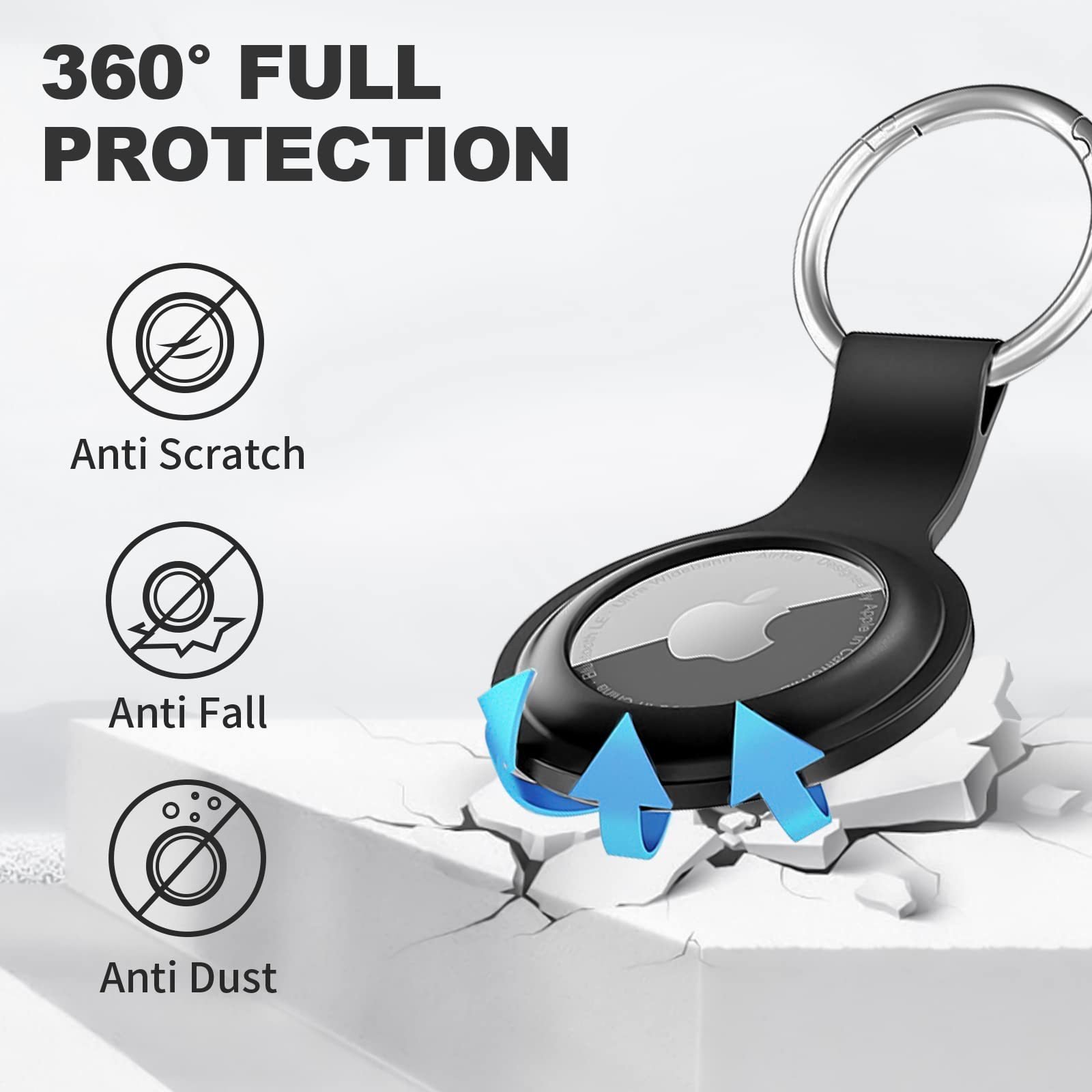 Keychain Silicone Protected air Tag Housing Shockproof Cover Pet Children GPS Aviation Tag Accessory case Holder