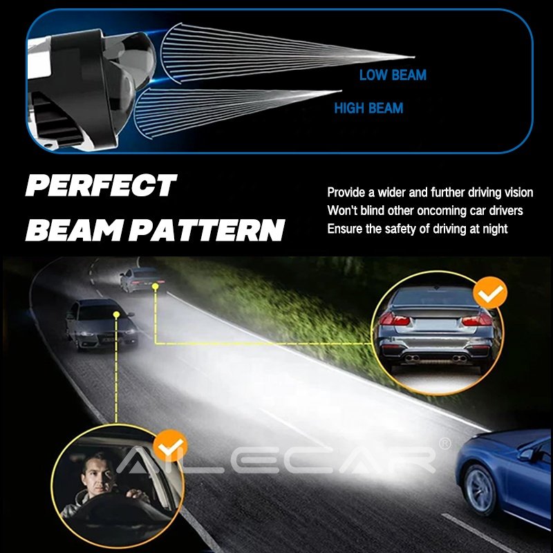 Upgraded Headlamp Retrofit 90W Matrix Mi Ni H4 LED Auto Headlight Bulb M1 LHD/RHD Motorbike Light H4 LED Headlight Bulb With Len