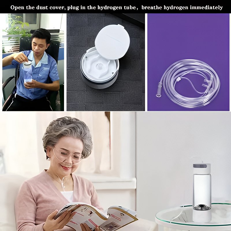 3 in 1 No Leakage Hydrogen Alkaline Enriched Drinking Water and Breathing Bottle With Inhalation 3000 PPB