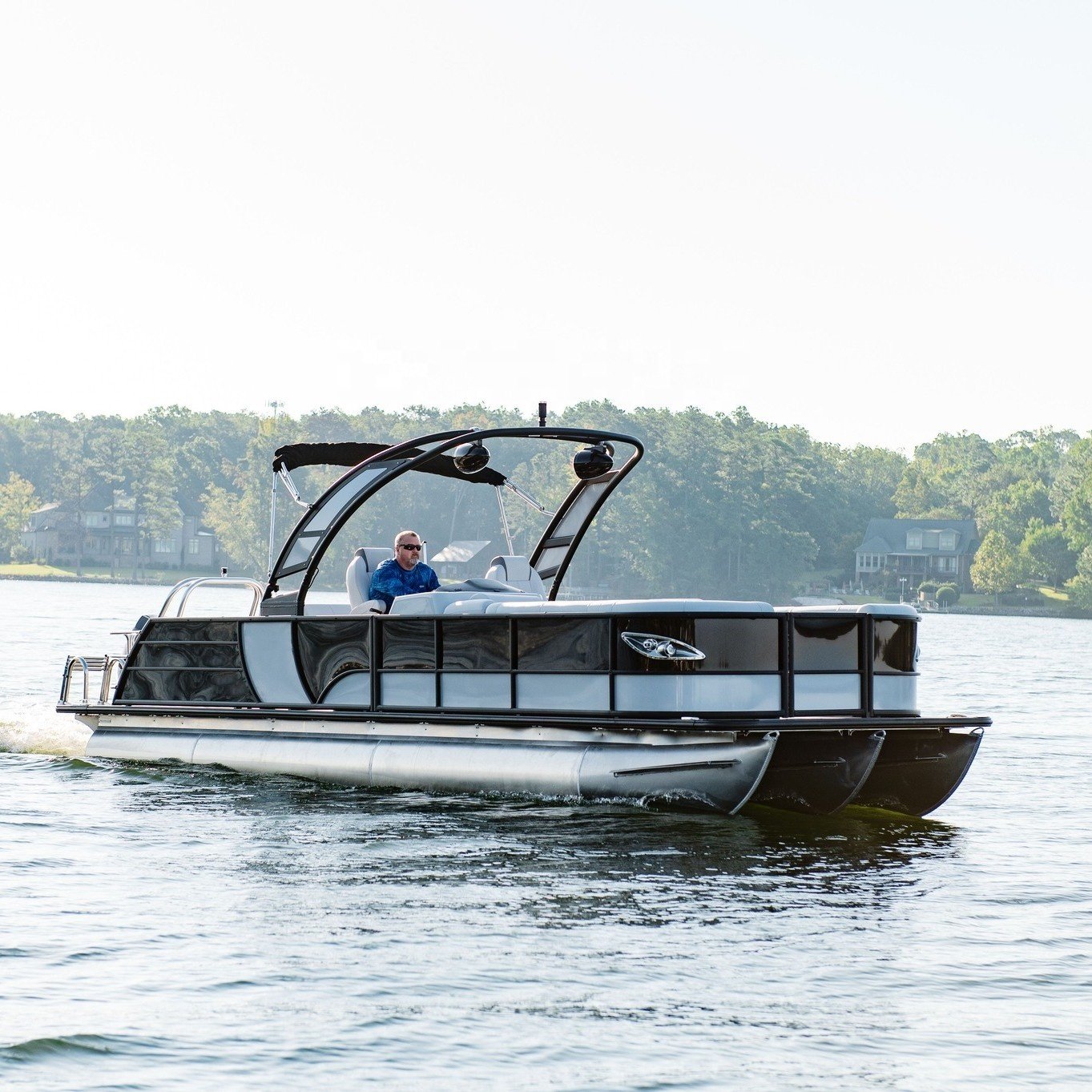 Allshine 8.2m/27ft Water Speed Yachts Fishing Tritoon Boat Aluminum Party Barge Pontoon Boat