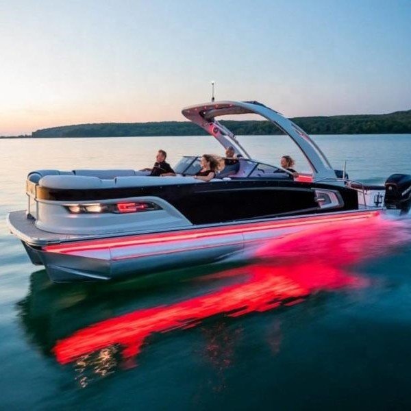 Allshine 8.2m/27ft Water Speed Yachts Fishing Tritoon Boat Aluminum Party Barge Pontoon Boat