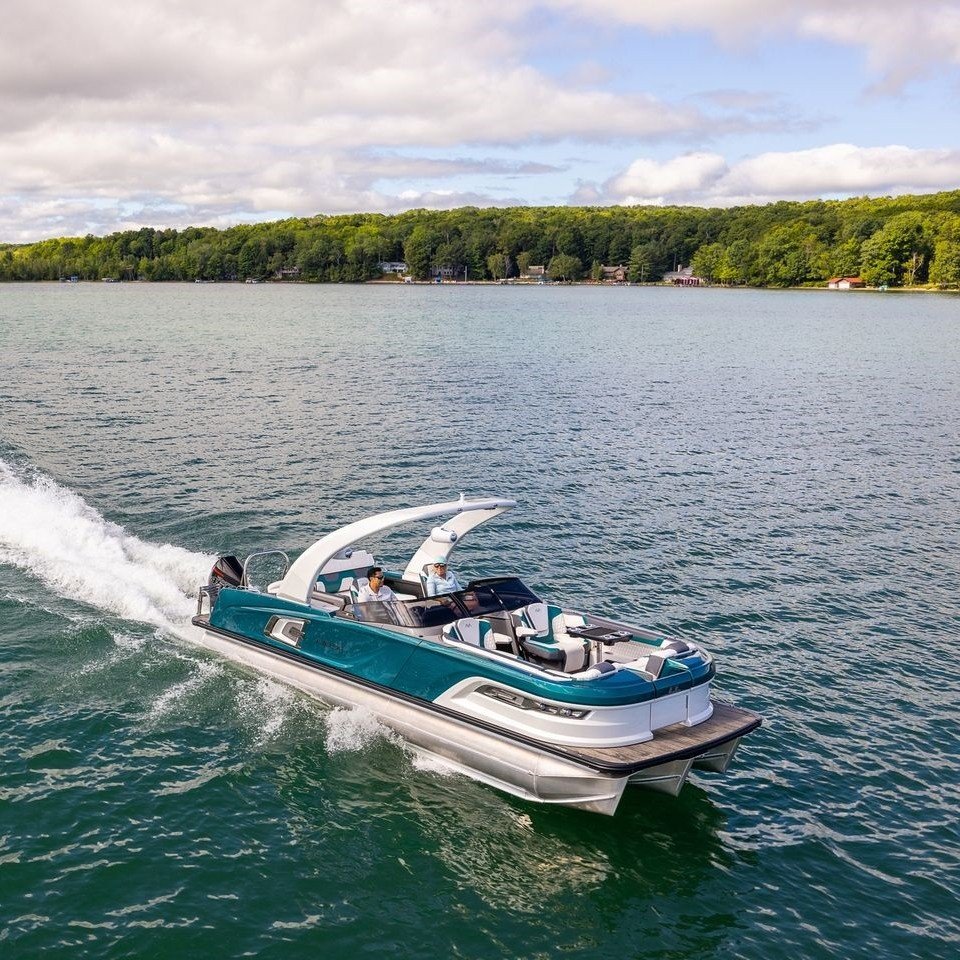 Allshine 8.2m/27ft Water Speed Yachts Fishing Tritoon Boat Aluminum Party Barge Pontoon Boat