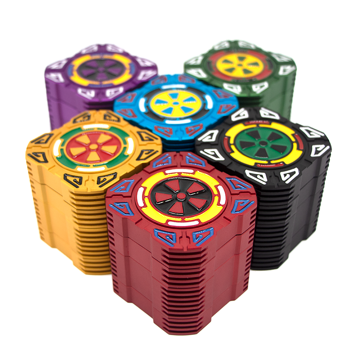 Aviation Square New High Quality 63mm 4 Layer Colorful Aluminum Herb Grinder Metal Tobacco Herb Grinder Smoking Accessories