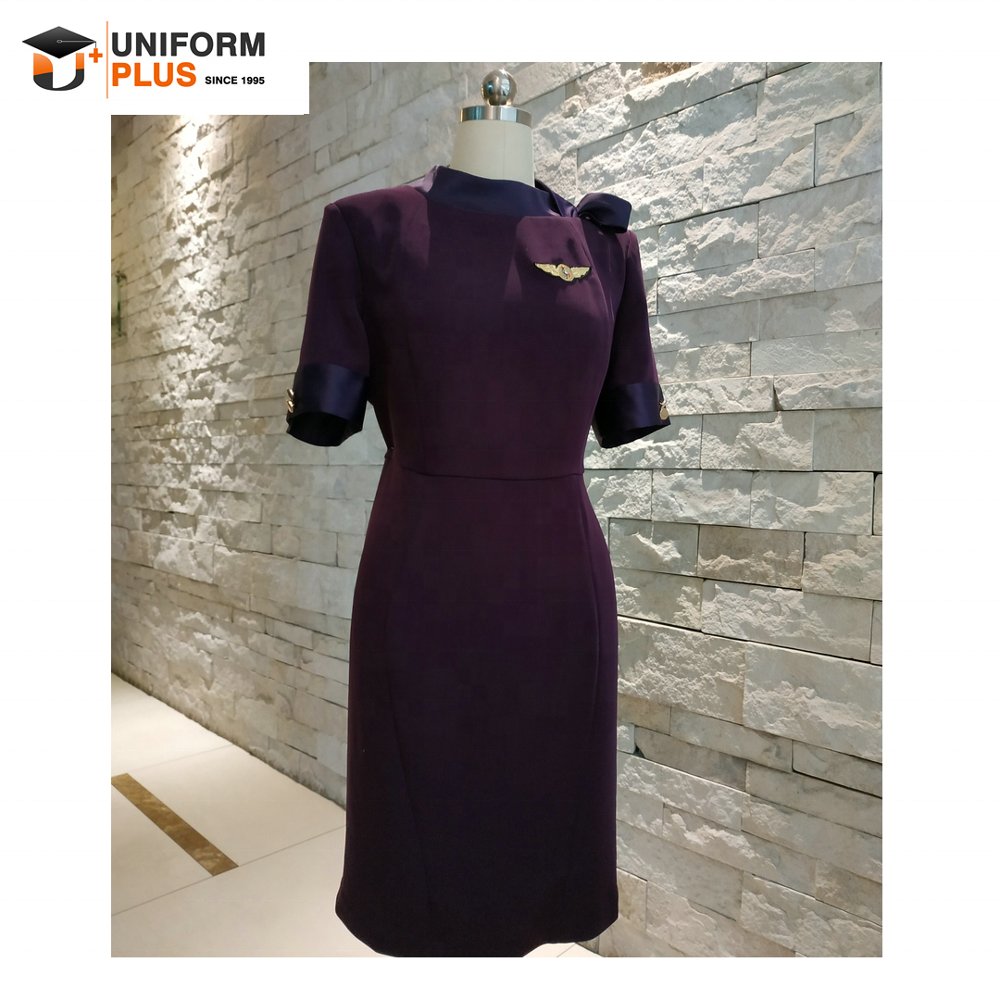Custom Professional Airline Aviation Attire of Stewardess Hostess Cabin Crew Flight Attendant pilot Uniform Design and Suppliers