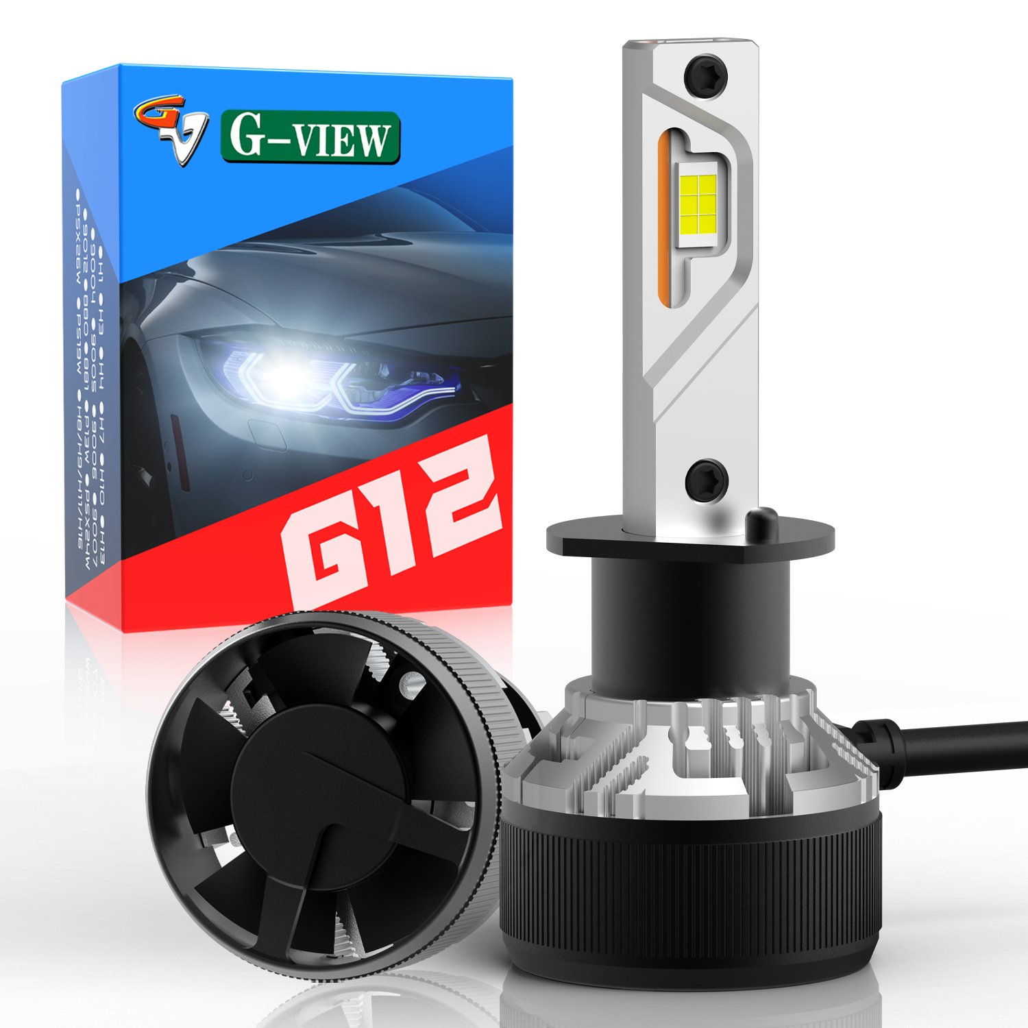 G-View High Quality 100W F1 H3 H4 White H1S LED Headlight Bulb With CSP LED Chip for Hyundai CC and Other Car Accessories Parts