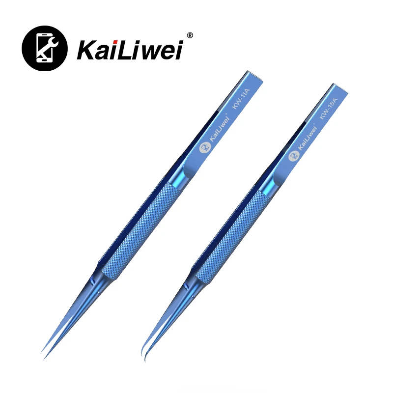 Electronics IC Repair Tweezer Kailiwei Titanium Alloy Fly Line Tweezers for Fingerprint Phone Motherboard Precise Antimagnetic