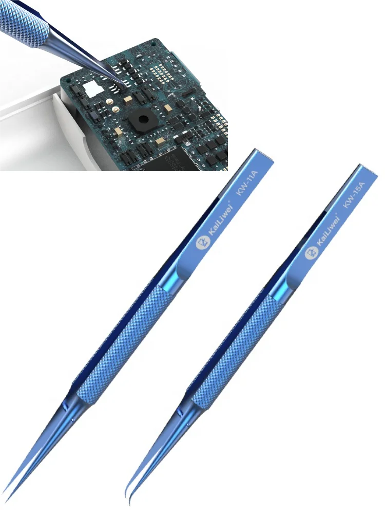 Electronics IC Repair Tweezer Kailiwei Titanium Alloy Fly Line Tweezers for Fingerprint Phone Motherboard Precise Antimagnetic