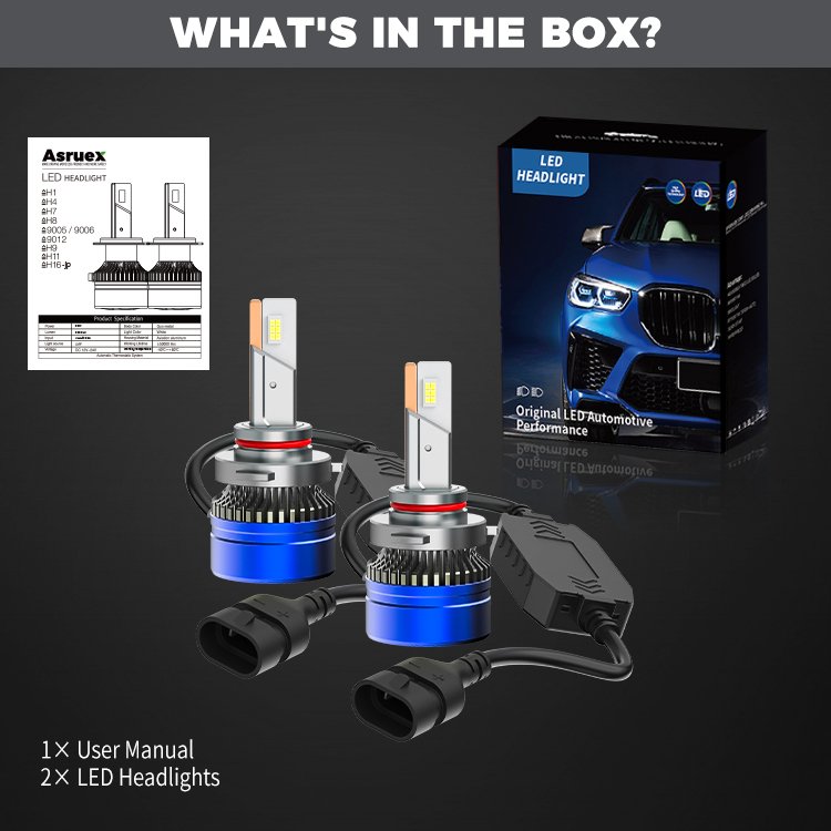 Asruex Car Accessories U8-H11/9005 Factory Supply OEM CANBU 6500k Fan Cooling Auto Lighting Parts 110W 10600LM Led Headlights