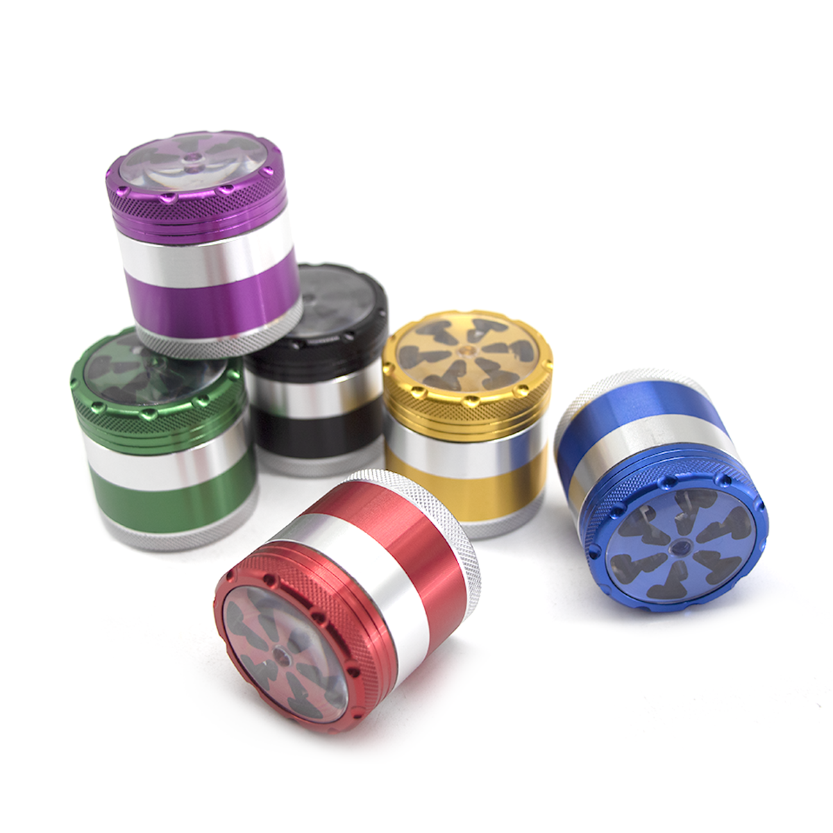 Creative Aviation Aluminum Alloy 4 Parts 50mm Tobacco Grinder Herb Grinder With Sharp Diamond Teeth Herb Crusher